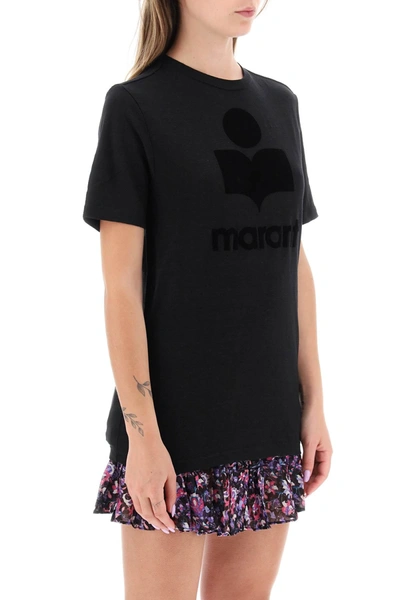 Shop Isabel Marant Étoile Isabel Marant Etoile Zewel T-shirt With Flocked Logo Women In Black