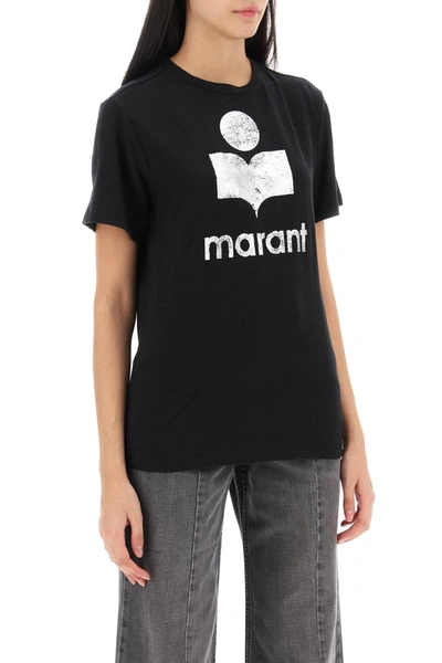 Shop Isabel Marant Étoile Isabel Marant Etoile Zewel T-shirt With Metallic Logo Print Women In Multicolor