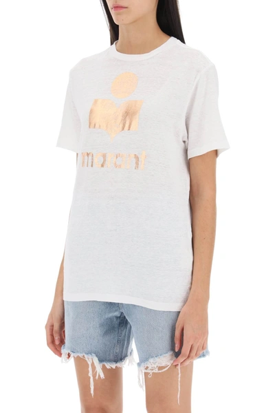 Isabel Marant Étoile Isabel Marant Etoile Zewel T-shirt With Metallic Logo Print In White
