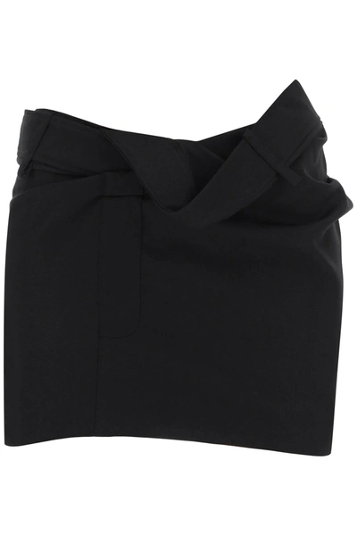 Shop Jacquemus 'la Mini Jupe Bahia' Draped Mini Skirt Women In Black