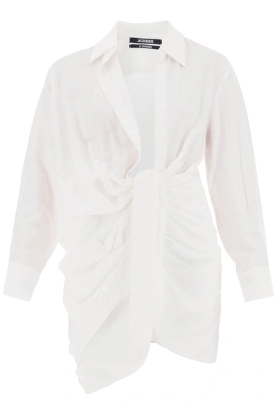 Shop Jacquemus La Robe Bahia Mini Dress Women In White