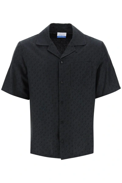 Shop Off-white Holiday Bowling Shirt With Off Pattern Men In Black