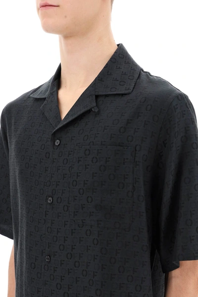 Shop Off-white Holiday Bowling Shirt With Off Pattern Men In Black