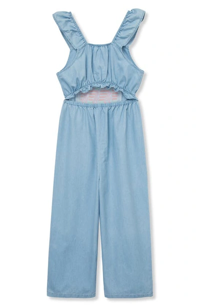 Shop Peek Aren't You Curious Kids' Embroidered Jumpsuit In Light Stone