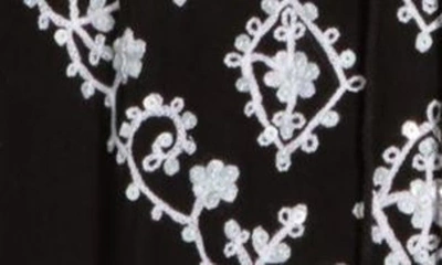 Boho Me Embroidered Sequin Cover-up Tunic In Black