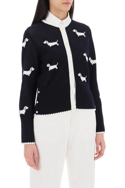 Shop Thom Browne Hector Cardigan In Pointelle Knit Women In Multicolor
