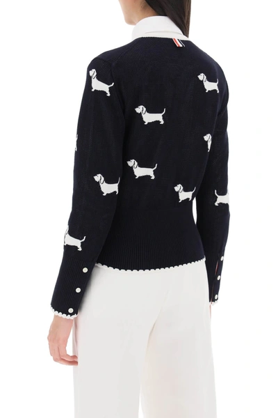 Shop Thom Browne Hector Cardigan In Pointelle Knit Women In Multicolor
