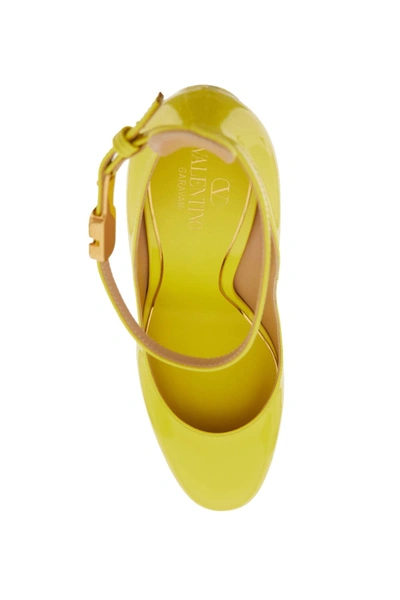 Shop Valentino Garavani Tan-go Patent Leather Platform Pump Women In Yellow