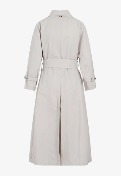 Shop Thom Browne Belted Trench Coat In Khaki
