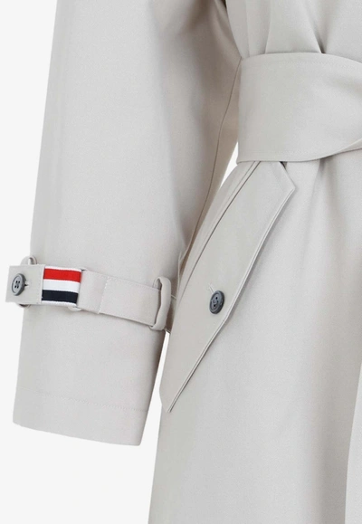 Shop Thom Browne Belted Trench Coat In Khaki