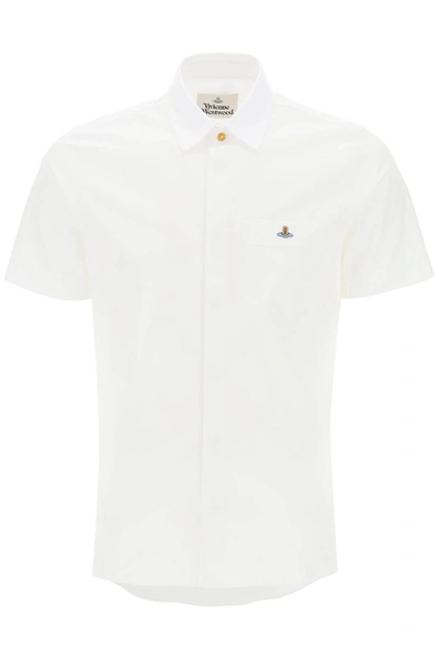Shop Vivienne Westwood Slim Fit Short Sleeve Shirt Men In White