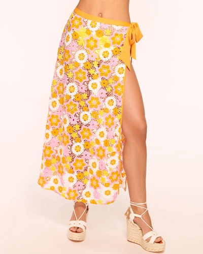 Shop Ramy Brook Emmy Crochet Floral Coverup Skirt In Citrine Daisy