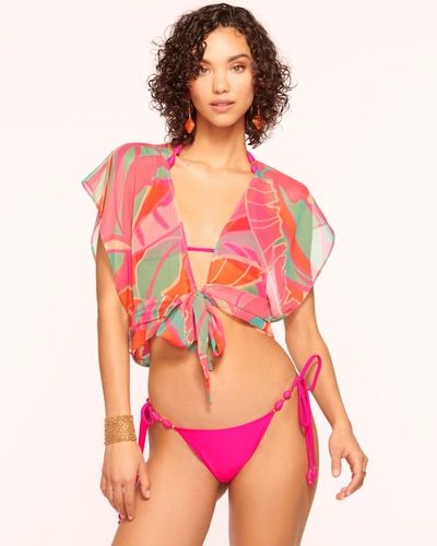 Shop Ramy Brook Antonella Coverup Top In Pink Palm