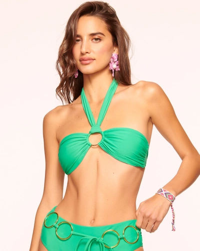 Shop Ramy Brook Marie Halter Bikini Top In Palm Green