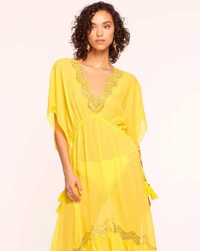 Shop Ramy Brook Opal Embellished Coverup Maxi Dress In Citrine