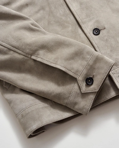 Shop Billy Reid Patch Pocket Suede Jacket In Grey