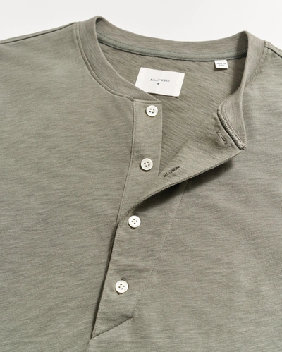 Shop Reid S/s Organic Cotton Henley In Washed Grey