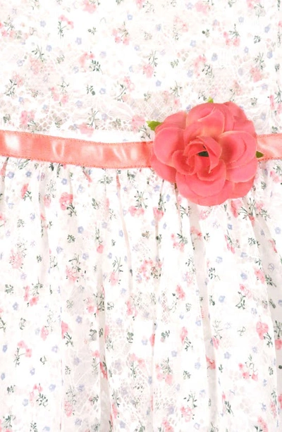 Shop Zunie Kids' Flutter Sleeve Flower Lace Dress In Ivory