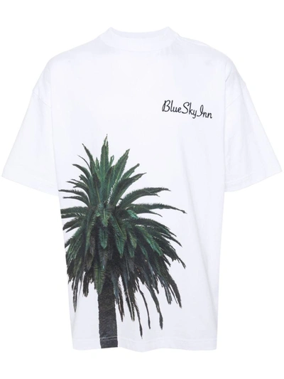 Shop Blue Sky Inn Logo Cotton T-shirt In White