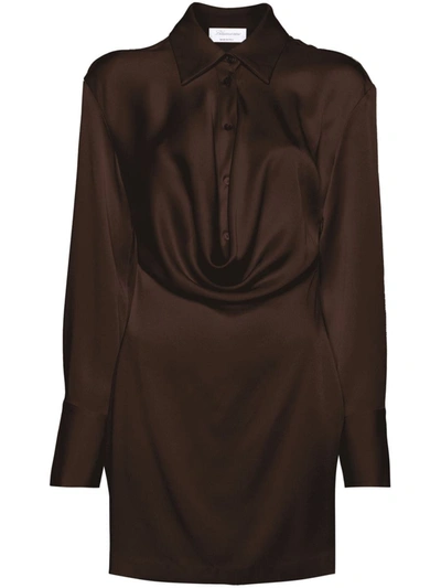 Shop Blumarine Dress In Chocolate Brown