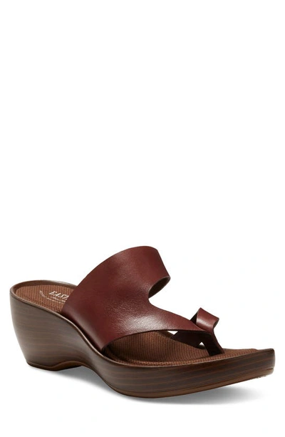 Shop Eastland Laurel Leather Platform Wedge Sandal In Mahogany