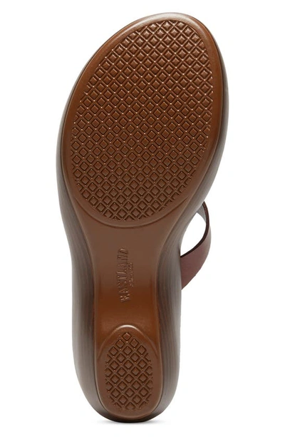 Eastland Laurel Leather Flip-flop Wedge Sandal In Mahogany