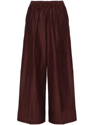 Shop Forte Forte Forte_forte Chic Taffettas Palazzo Pants Clothing In Brown