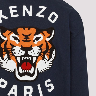 Shop Kenzo Lucky Tiger Hoodie Sweatshirt In Blue