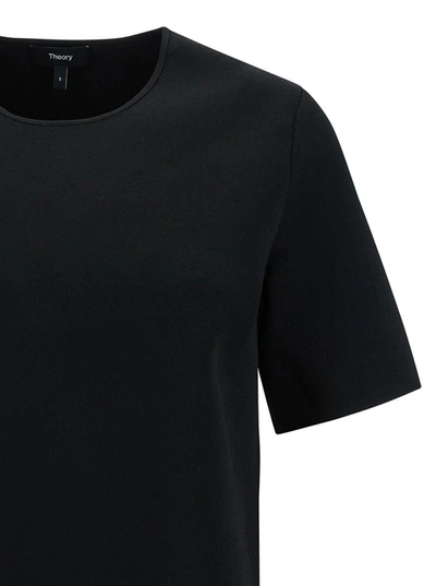 Theory Black T-shirt With U Neckline In Black