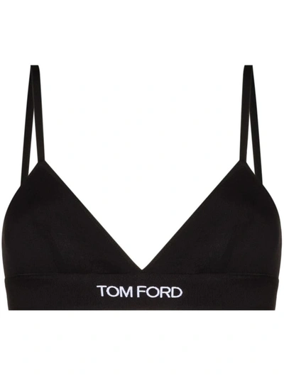 Shop Tom Ford Logo Bra In Black