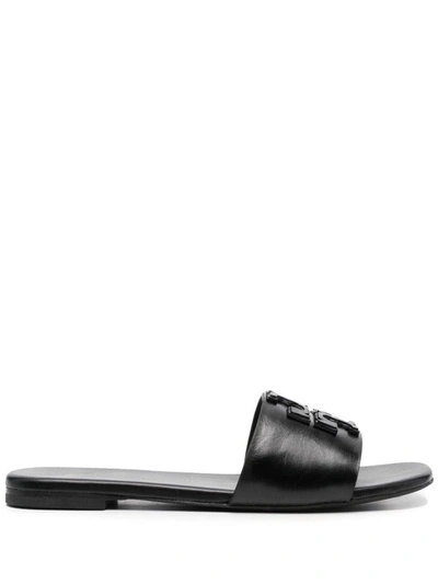 Shop Tory Burch Ines Leather Sandals In Black