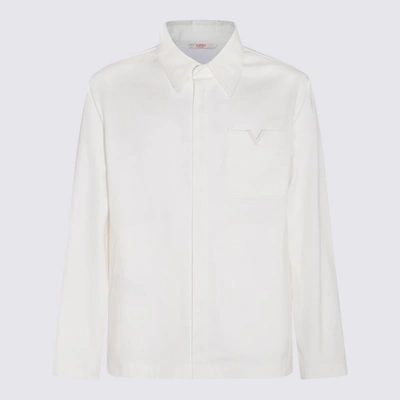 Shop Valentino White Cotton Blend Shirt