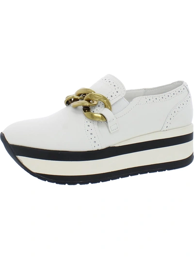 Shop Dolce Vita Jhenee Womens Wedge Leather Slip-on Sneakers In White