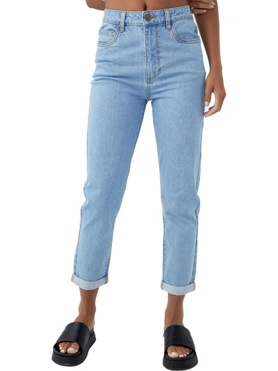Shop Cotton On Juniors Womens Ankle Stretch Mom Jeans In Blue