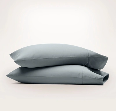 Shop Boll & Branch Organic Signature Hemmed Pillowcase Set In Bluestone