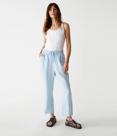 Shop Michael Stars Nolan Pull On Linen Pant In Water