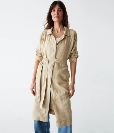 Shop Michael Stars Belinda Linen Coat In Natural