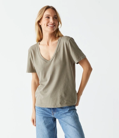 Shop Michael Stars Daria V-neck Tee In Olive
