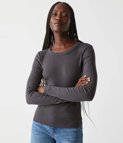 Michael Stars Zola Ribbed Tee In Tamale