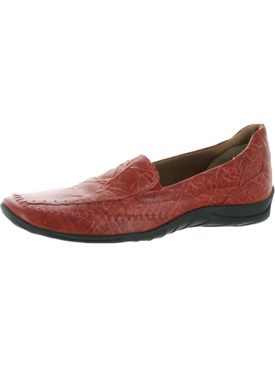Shop Elites By Walking Cradles Tyler Womens Leather Comfort Insole Loafers In Red