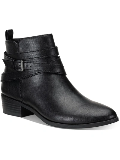 Shop Sun + Stone Saandis Womens Microsuede Zip-up Ankle Boots In Black