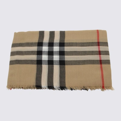 Shop Burberry Archive Beige Wool Scarf