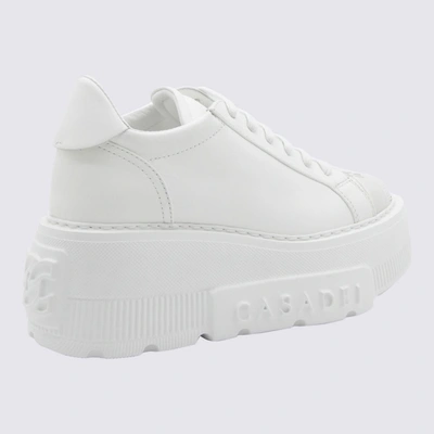 Shop Casadei White Leather Nexus Sneakers