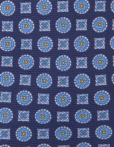 Shop Kiton Tie With Micro Pattern In Blue