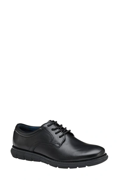 Shop Johnston & Murphy Kids' Holden Plain Toe Oxford Shoe In Black Full Grain