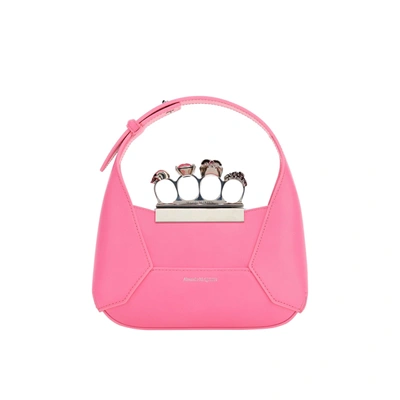 Shop Alexander Mcqueen Jewelled Handbag In Pink