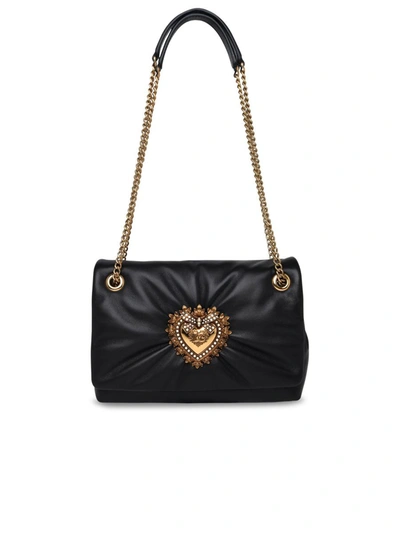 Shop Dolce & Gabbana Medium 'devotion' Black Nappa Leather Bag