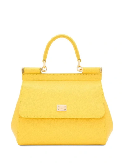 Shop Dolce & Gabbana Sicily Medium  Bags In Yellow & Orange