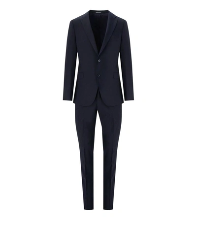 Shop Ea7 Emporio Armani  Blue Single Breasted Suit