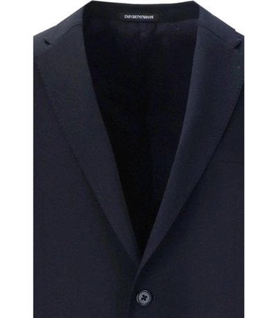 Shop Ea7 Emporio Armani  Blue Single Breasted Suit